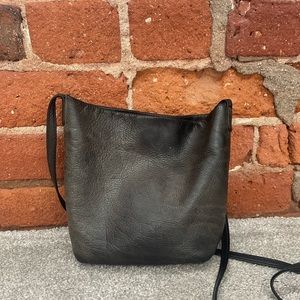 Baggu Black Leather Crossbody Bag